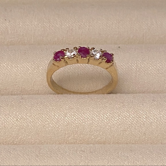 Jewelry - NWOT 14K Gold Plated Purple and Clear Crystal Stones
